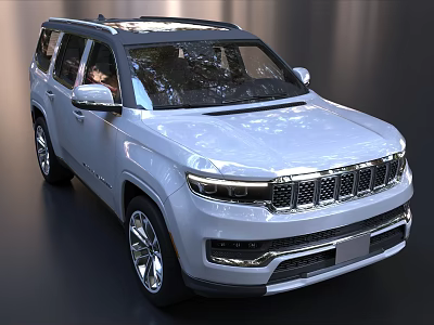 White Modern SUV Featuring Sleek Exterior Design Chrome Grille and Alloy Wheels 3d model