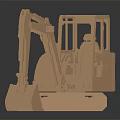 Detailed Brown Toy Excavator Model On Black Background With Reflection 3d model