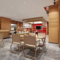Modern Chinese Style Bar With Bar Stools And Artistic Decor