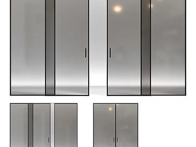 Modern Frosted Glass Door Designs For Home Interior With Various Sizes 3d model