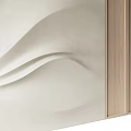 Elegant Modern Background Wall With Wavy Textured Design And Wooden Panels