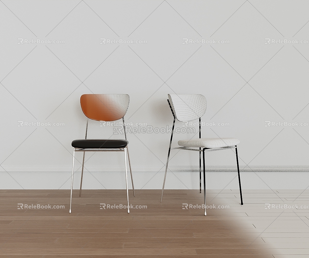 Modern Dining Chair Simple and Lightweight 3d model