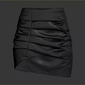 Stylish Black Leather Skirt With Ruched Details And Fitted Silhouette Short Length For Modern Outfits