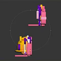 Reflective Pink Purple 3D Icons With Shopping Bag Laptop Coin Envelope Bell House