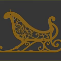 Orange Decorative Sleigh Equipment With Intricate Carvings And Curved Design Details