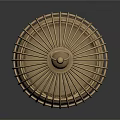 Golden Metal Birdcage with Decorative Design and Ornate Base for Household Decoration