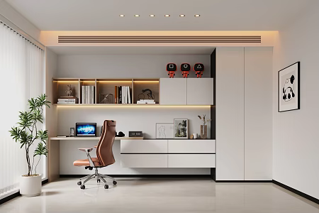 Modern Study Open Study 3d model