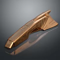 Futuristic Copper Metallic Sleek Object With Shiny Surface And Streamlined Design 3d model