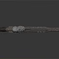 Futuristic Sci-Fi Weapon With Detailed Mechanical Components Metallic Structure And Tactical Combat Design