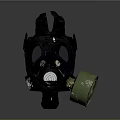 Fire Safety Gas Mask With Full Face Shield And Green Filter Canister