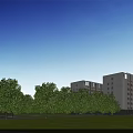 Aerial Planning Of Modern Multistory Building With Green Space Trees And Residential Environment