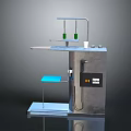 Industrial Metal Furniture Workbench With Platform Blue Component Green Hanging Parts And Control Panel