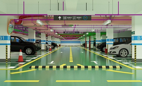 Underground Garage Parking 3d model