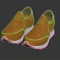 Orange Leather Slip On Casual Shoes With White Sole And Sleek Design