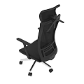 Black Mesh Office Chair With Ergonomic Backrest Armrests And Swivel Wheels