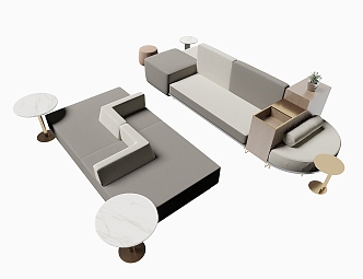 Modern Card Seat Sofa 3d model