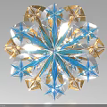 Exquisite Blue And Gold Snowflake Shaped Decorative Ornament Set With Geometric Design