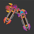Colorful Wheeled Sports Equipment With Vibrant Red Pink Blue And Yellow Modern Design