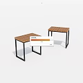 Minimalist Modern Wooden Stools With Black Metal Frame And Slatted Seat