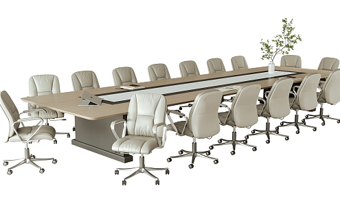 Modern Conference Table and Chair Combination Office Chair Conference Table 3d model