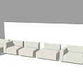 Modern Modular Fabric Sofa Set For Living Room With Comfortable Light Colored Design 3d model
