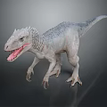 Realistic 3D Dinosaur Model With Gray Skin Sharp Spikes And Open Mouth