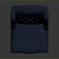 Classic Blue Tufted Accent Chair With Armrests And Dark Wooden Legs Elegant Upholstered Furniture Design