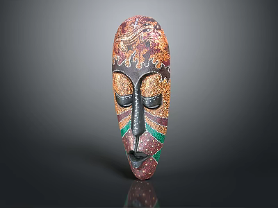 Artistic Handcrafted Decorative Mask With Intricate Patterns Vibrant Colors And Facial Details 3d model