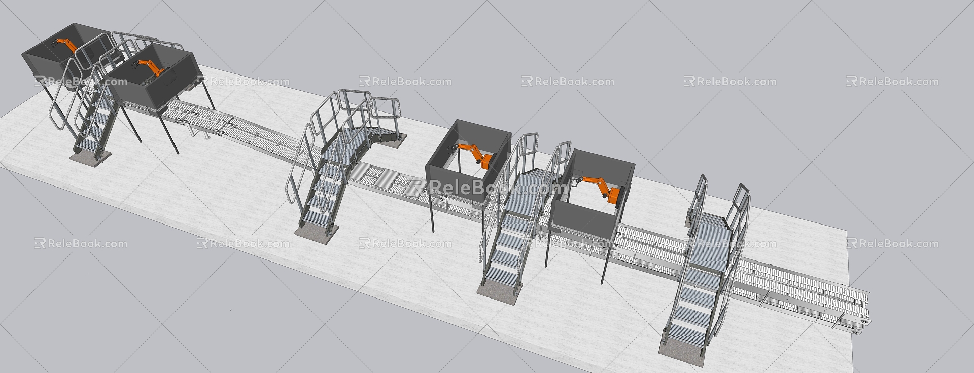 industrial production line 3d model