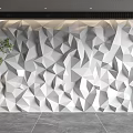 Modern 3D Polygonal Background Wall With White Geometric Patterns And Smooth Surface 3d model