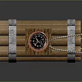 Brown Outdoor Clothing With Silver Straps And Orange Compass Decoration