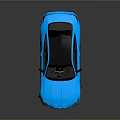 Blue Sports Car With Black Roof Sporty Design Sleek Body Red Brake Calipers Reflective Surface
