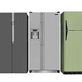 Black Silver And Green Refrigerators With Side By Side Top Freezer And Water Dispenser Designs
