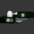 Modern Utility Knife With Blue Green Handle Silver Blade And Black Holes