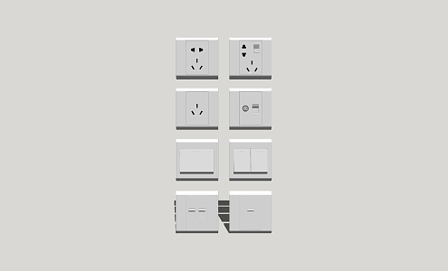 Switch socket panel combination 3d model