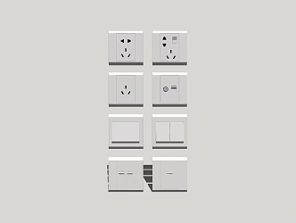 Switch socket panel combination 3d model