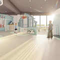 Kindergarten Interior Design With Castle Themed Play Area And Gas Station Role Play Setup