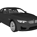 BMW M Series Dark Gray Sports Coupe With Sleek Design And Silver Wheels