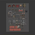 3D Ancient Scenery with Red Tents Flags Stone Paths and Wooden Barrels