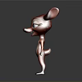Cute Cartoon Deer 3D Model Standing With Big Eyes Smiling Face And Brown White Fur