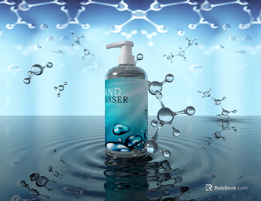 Refreshing Hand Wash Liquid Soap With Moisturizing Formula And Water Drop Design 3d model 