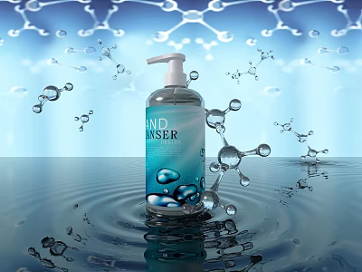 Refreshing Hand Wash Liquid Soap With Moisturizing Formula And Water Drop Design 3d model