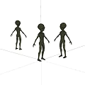 Alien virtual characters 3d model