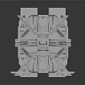 Detailed Industrial Metal Component Featuring Intricate Geometric Patterns And Textured Surfaces