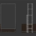 Display Structure Components With Metal Frames Wooden Panels And Transparent Brackets