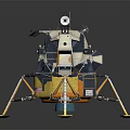 Lunar Module Model Featuring Landing Legs Reflective Surface And Golden Components