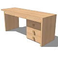 Simple Modern Wooden Desk With Functional Drawers And Natural Wood Finish