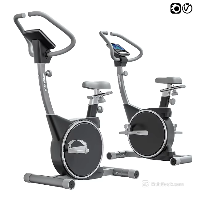 Modern Stationary Exercise Bikes with Digital Display and Comfortable Seats for Home Gym Workouts 3d model 
