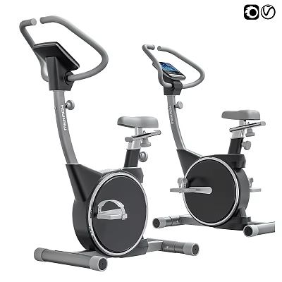 Modern Stationary Exercise Bikes with Digital Display and Comfortable Seats for Home Gym Workouts 3d model