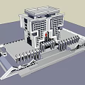 Modern Office Building With Unique Architectural Design And Curved Base Structure